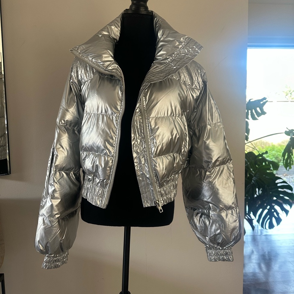 Retrofete Designer Silver Puffer Jacket
